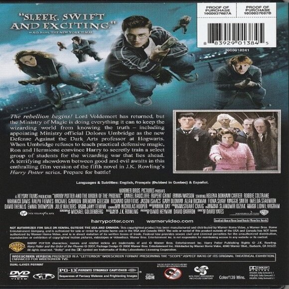 Harry Potter & The Order Of The Phoenix - DVD Video - Picture 2 of 2